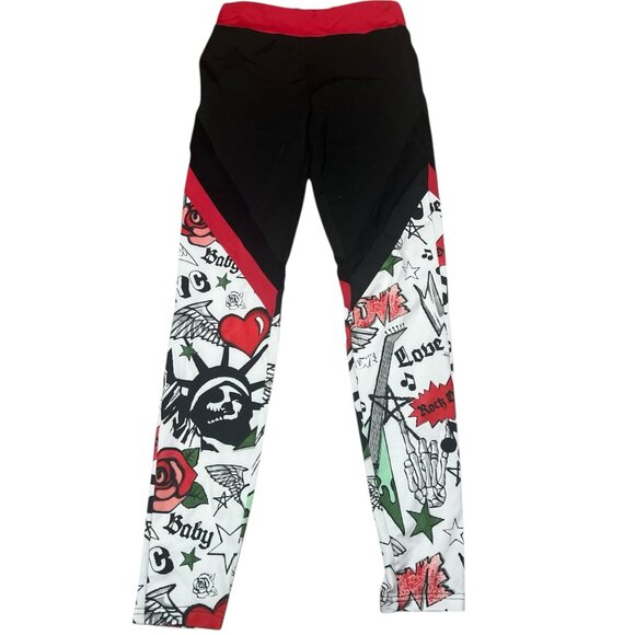 SHEIN X Leggings Pap 22 Raccolta Carts NYC Tattoo Print Music Rare HTF - NWT - Picture 1 of 1